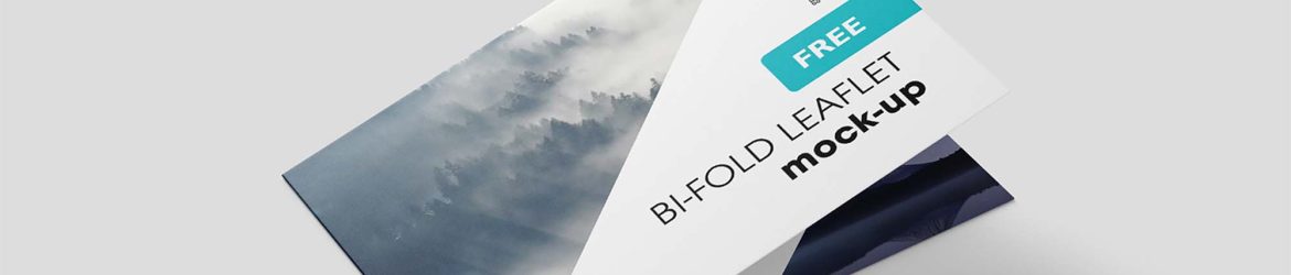 Free Horizontal Bi-Fold Leaflet Mockup (PSD)