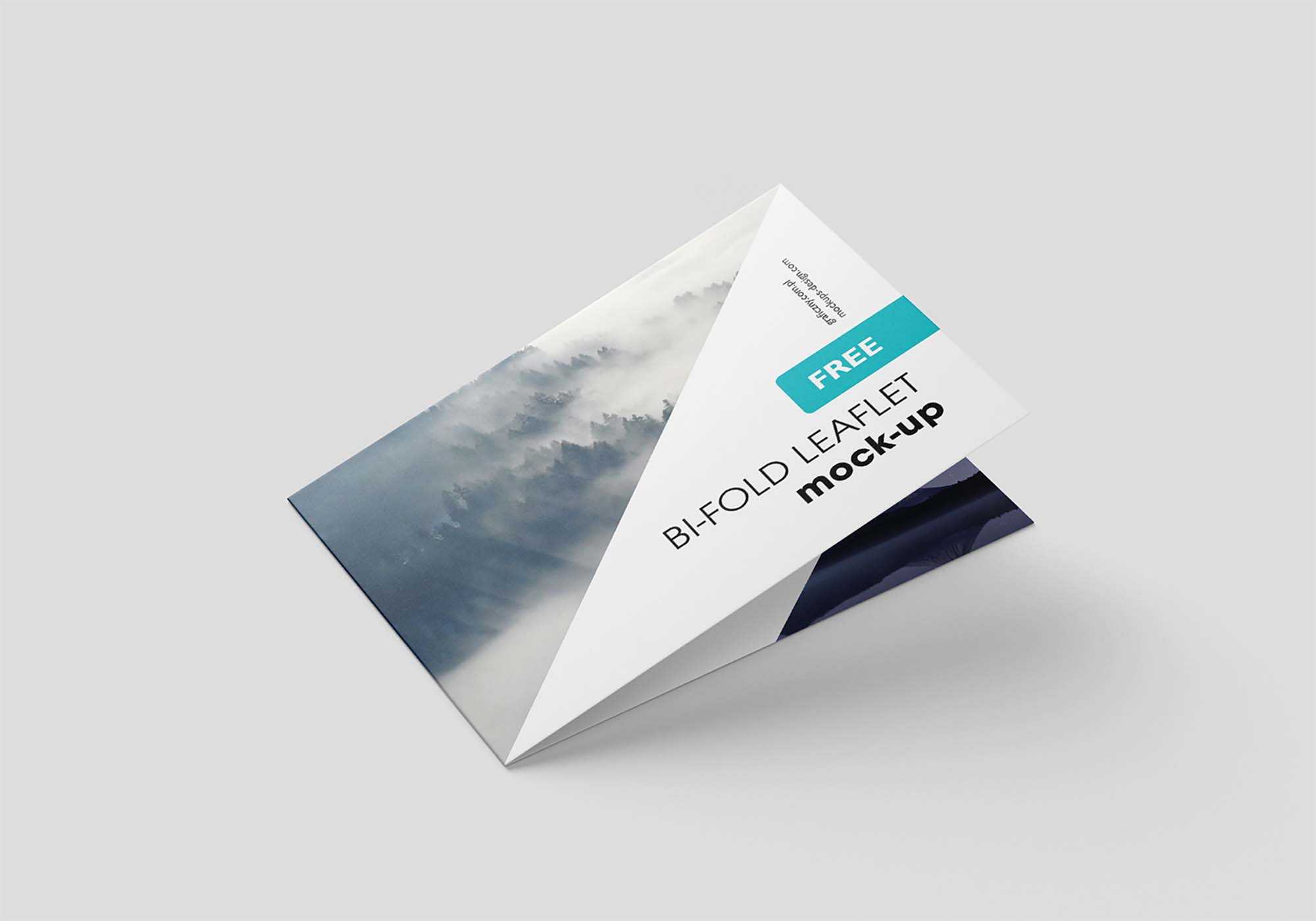 Free Horizontal Bi-Fold Leaflet Mockup (PSD)