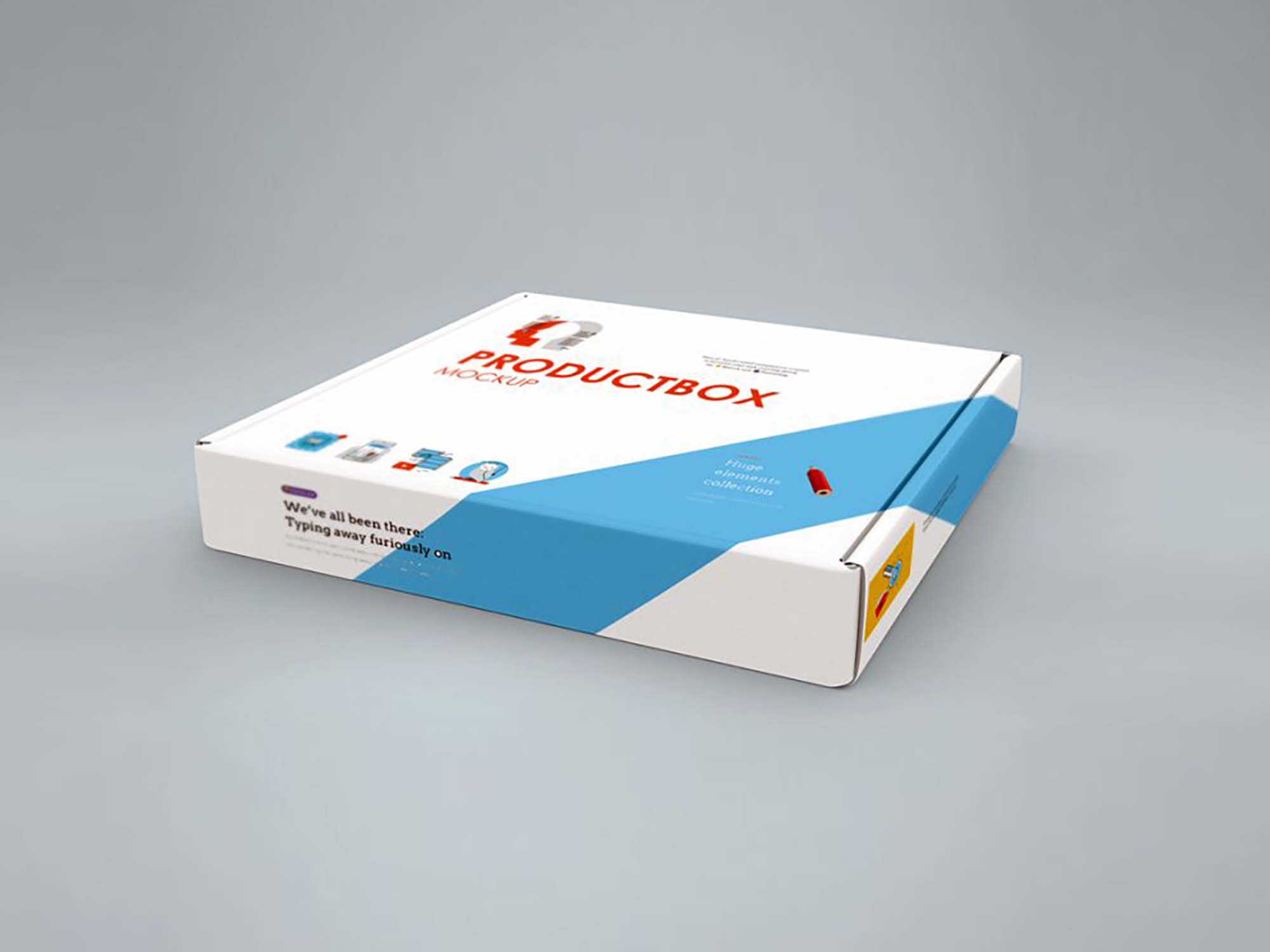 Free Horizontal Box Cover Mockup (PSD)