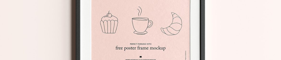 Free horizontal poster frame mockup