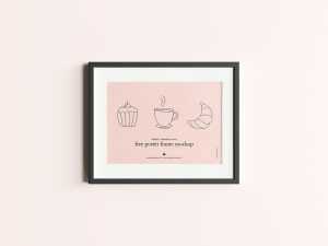 Free horizontal poster frame mockup