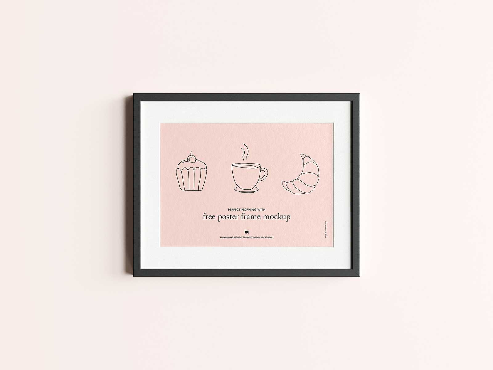 Free horizontal poster frame mockup