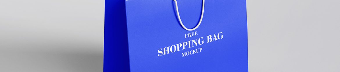 Free horizontal shopping bag mockup