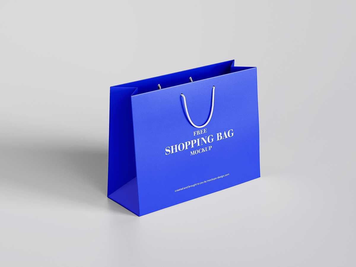Free horizontal shopping bag mockup