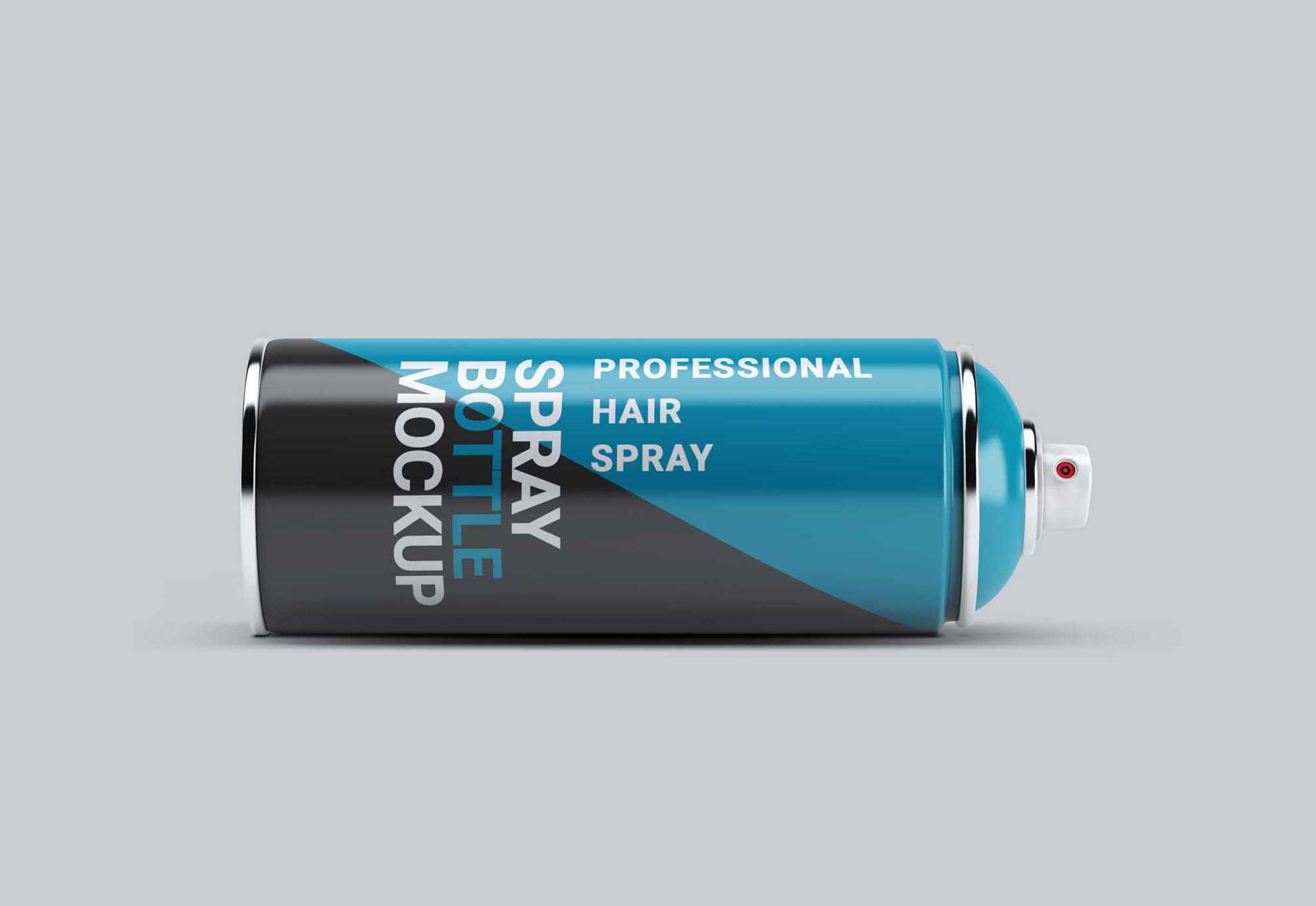 Free Horizontal Spray Can Mockup (PSD)