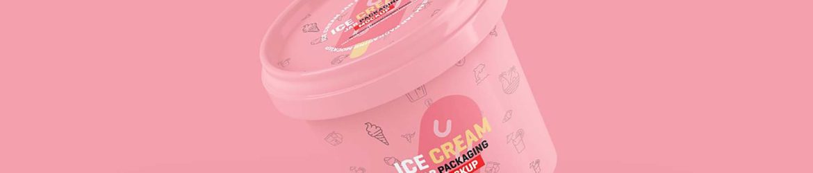 Free Ice Cream Jar Packaging Mockup (PSD)