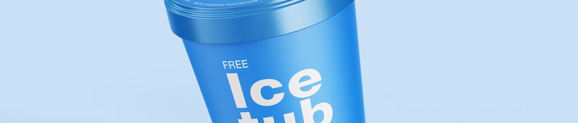 Free ice cream tub mockup
