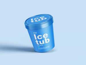 Free ice cream tub mockup