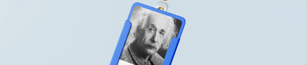Free ID badge holder mockup