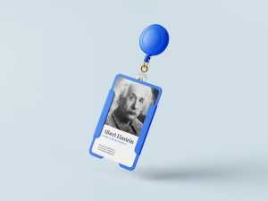 Free ID badge holder mockup