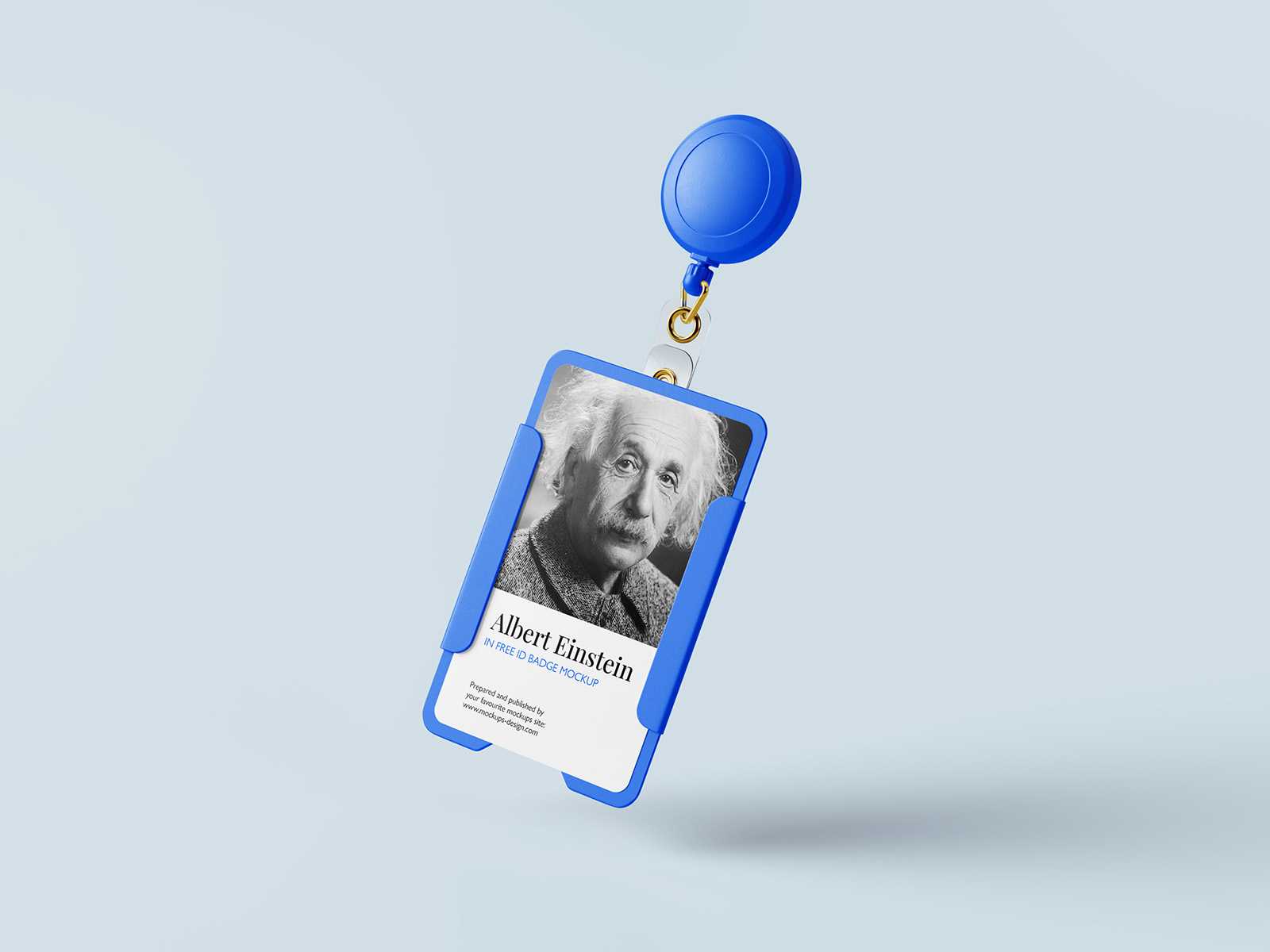 Free ID badge holder mockup