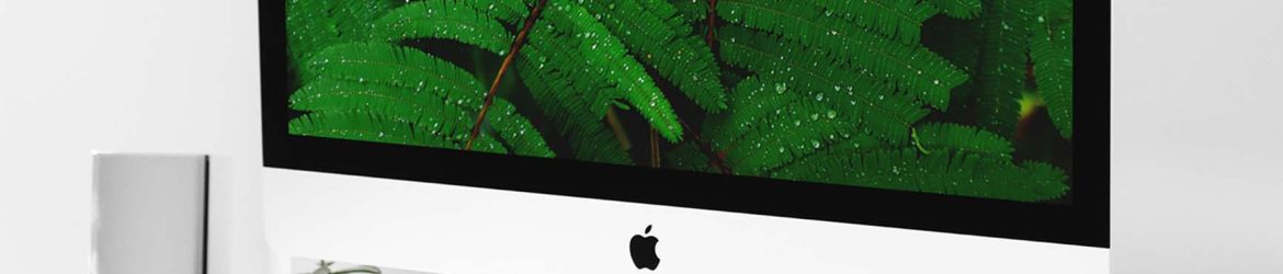Free iMac on Stand Mockup (PSD)