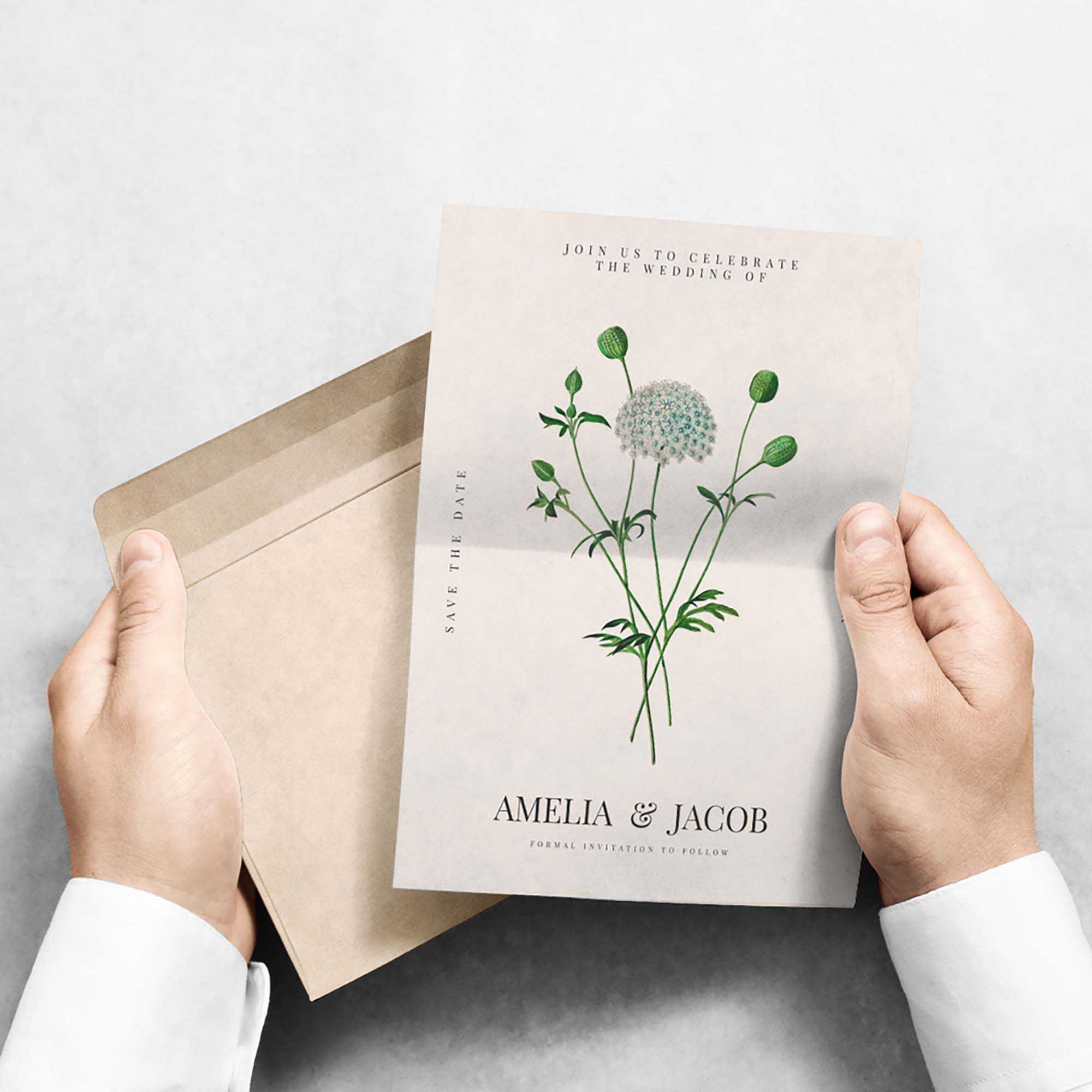 Free in Hand Invitation Mockup (PSD)