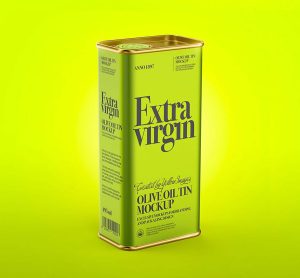 Free in Hand Olive Oil Can Mockup (PSD)