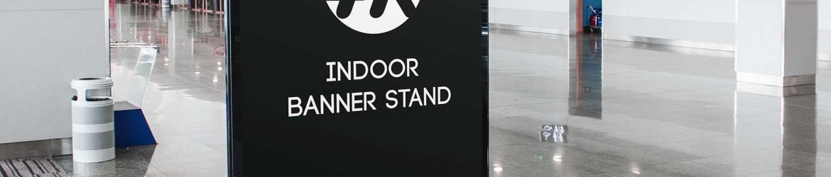 Free Indoor Banner Stand Mockup (PSD)