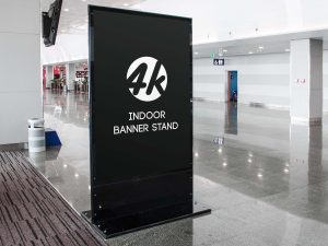 Free Indoor Banner Stand Mockup (PSD)