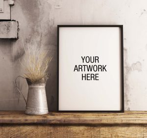 Free Industrial Interior Poster Frame Mockup (PSD)