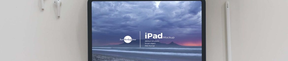Free iPad Mockup with Coffee (PSD)
