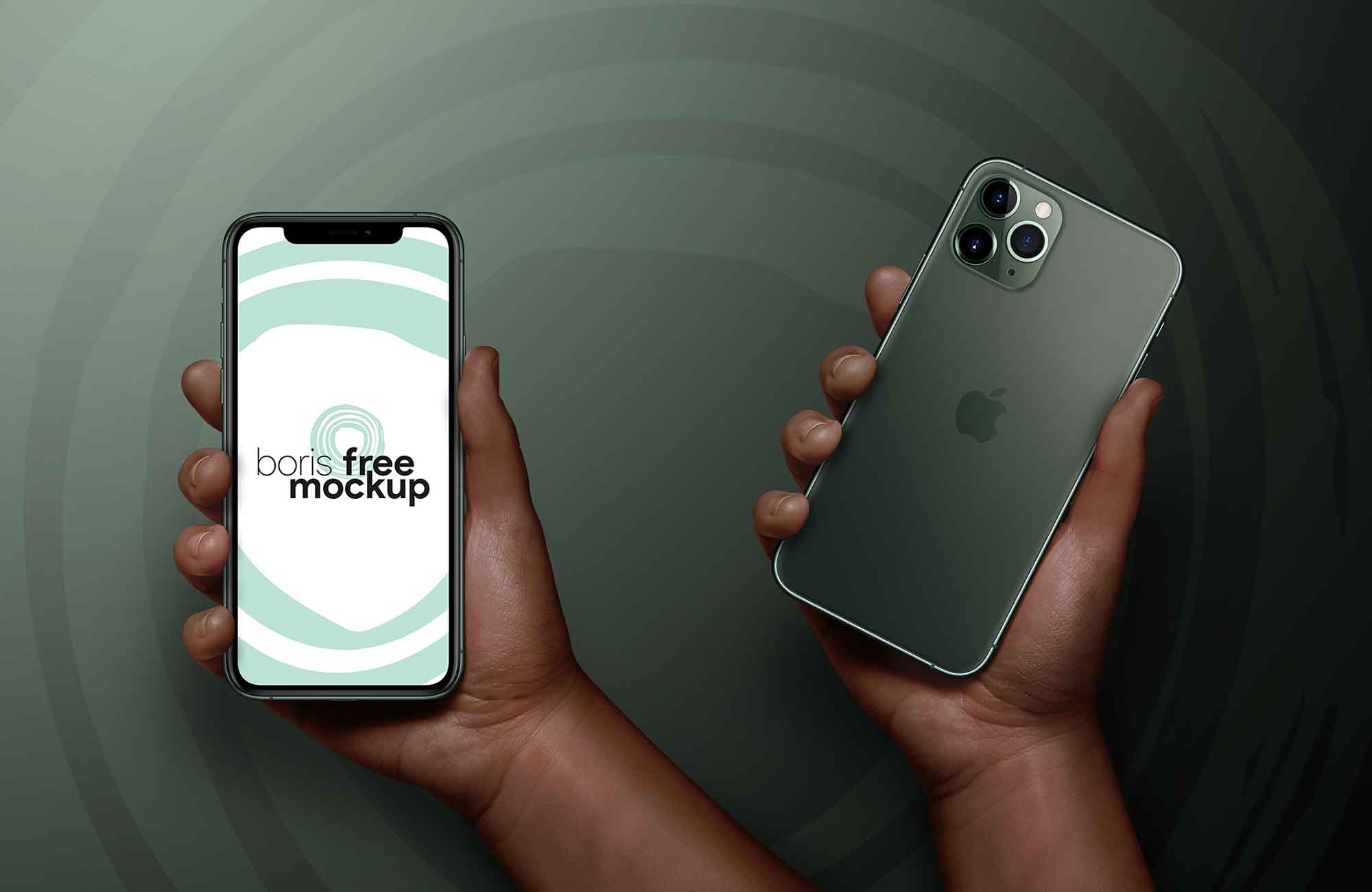 Free iPhone 11 Pro Max in Hand Mockup (PSD)