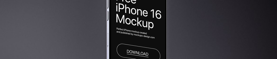 Free iPhone 16 on the rock mockup