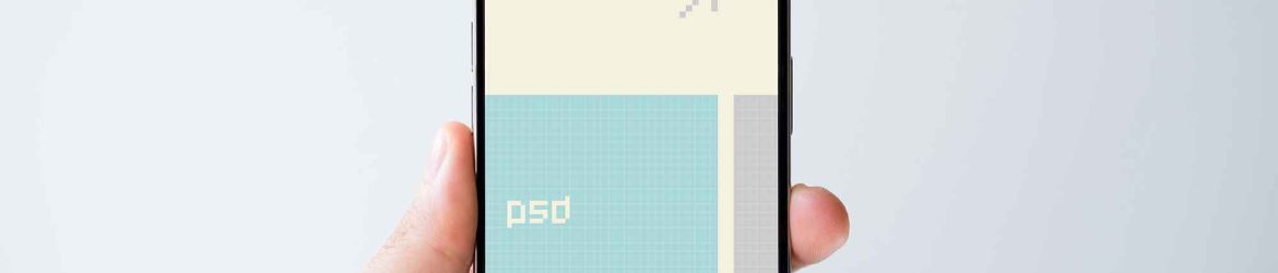 Free iPhone Held in Hand Mockup (PSD)