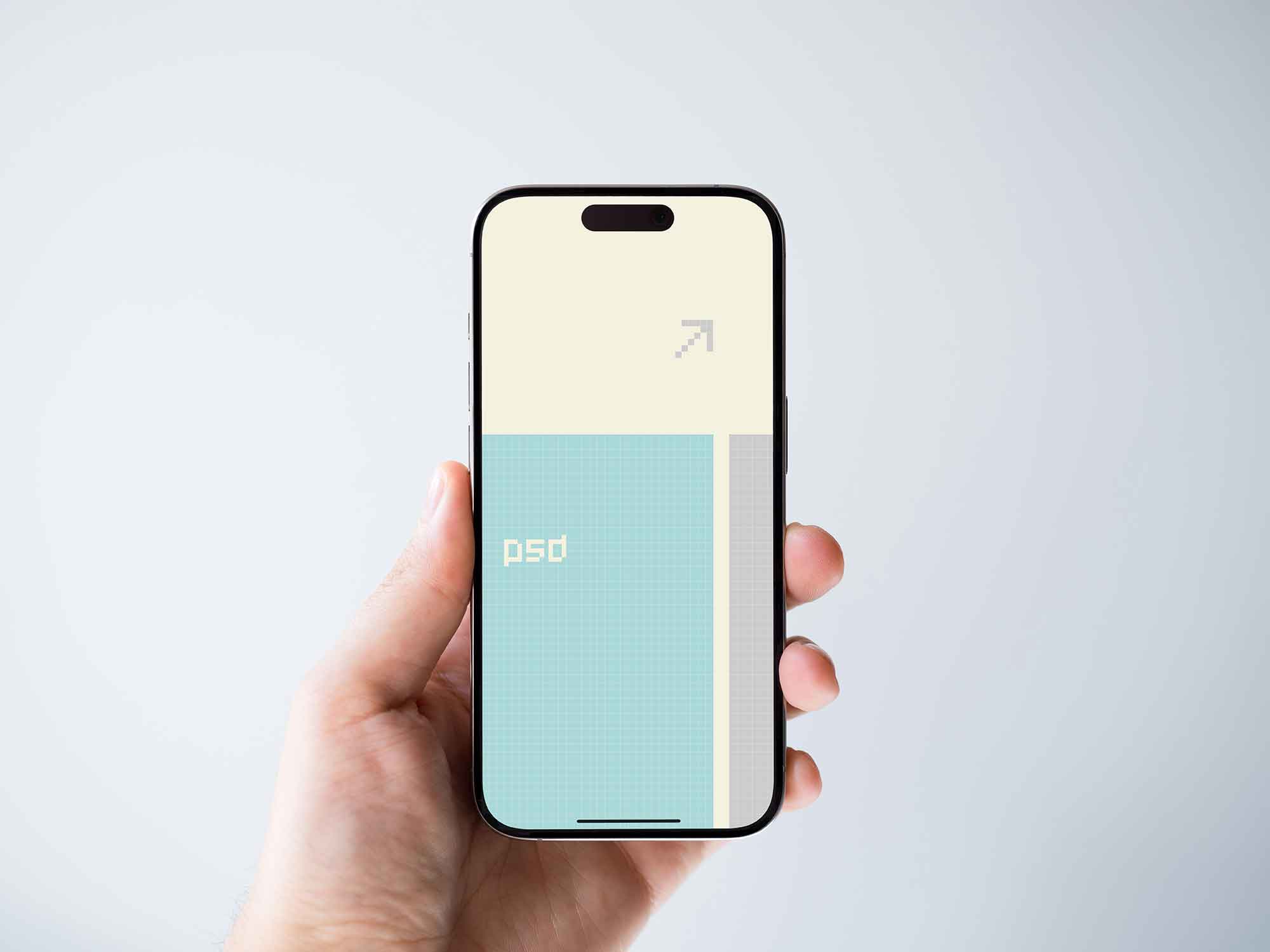 Free iPhone Held in Hand Mockup (PSD)