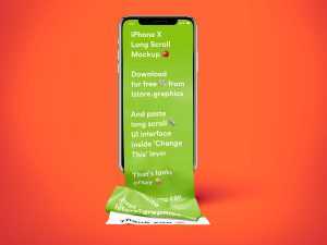 Free iPhone Long Scroll Fabric Mockup (PSD)