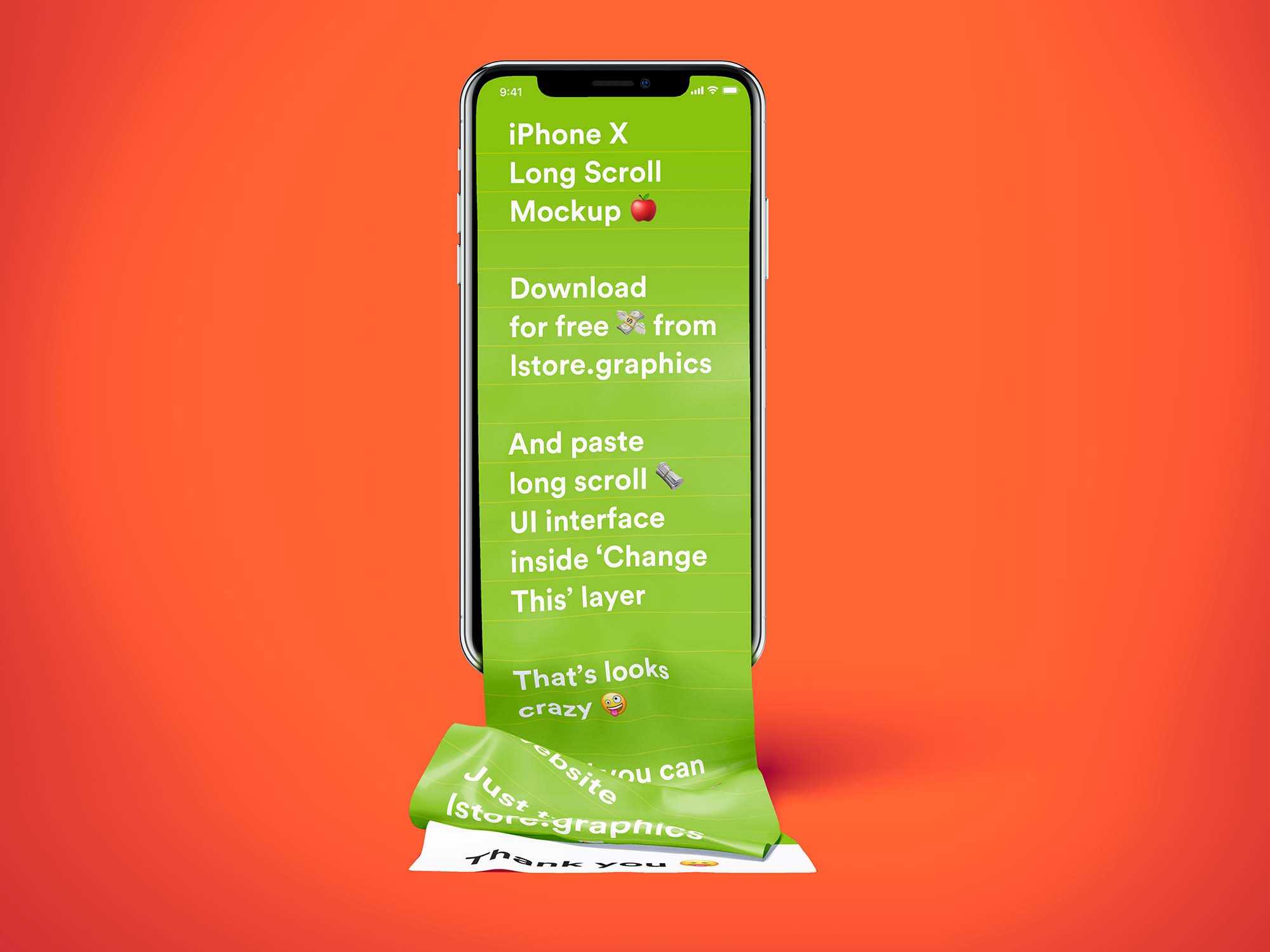 Free iPhone Long Scroll Fabric Mockup (PSD)