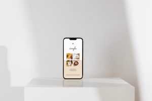 Free iPhone on white background mockup