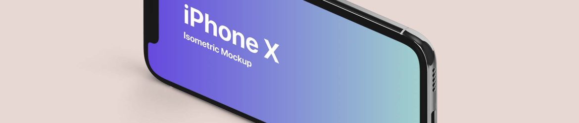 Free iPhone X Isometric Landscape Mockup (PSD)