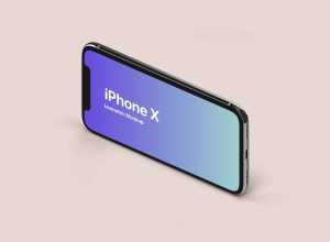 Free iPhone X Isometric Landscape Mockup (PSD)