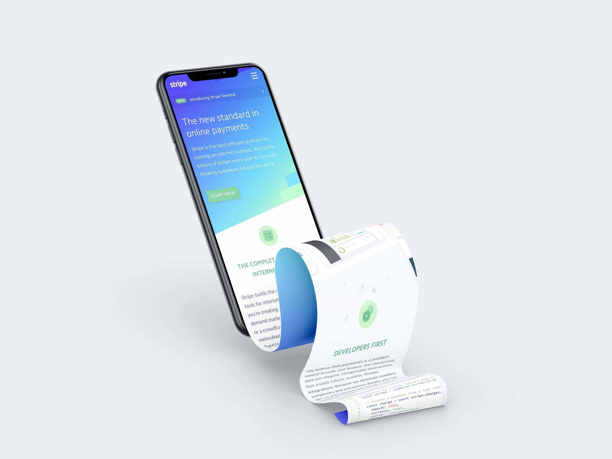 Free iPhone XS Long Scroll Mockup (PSD)