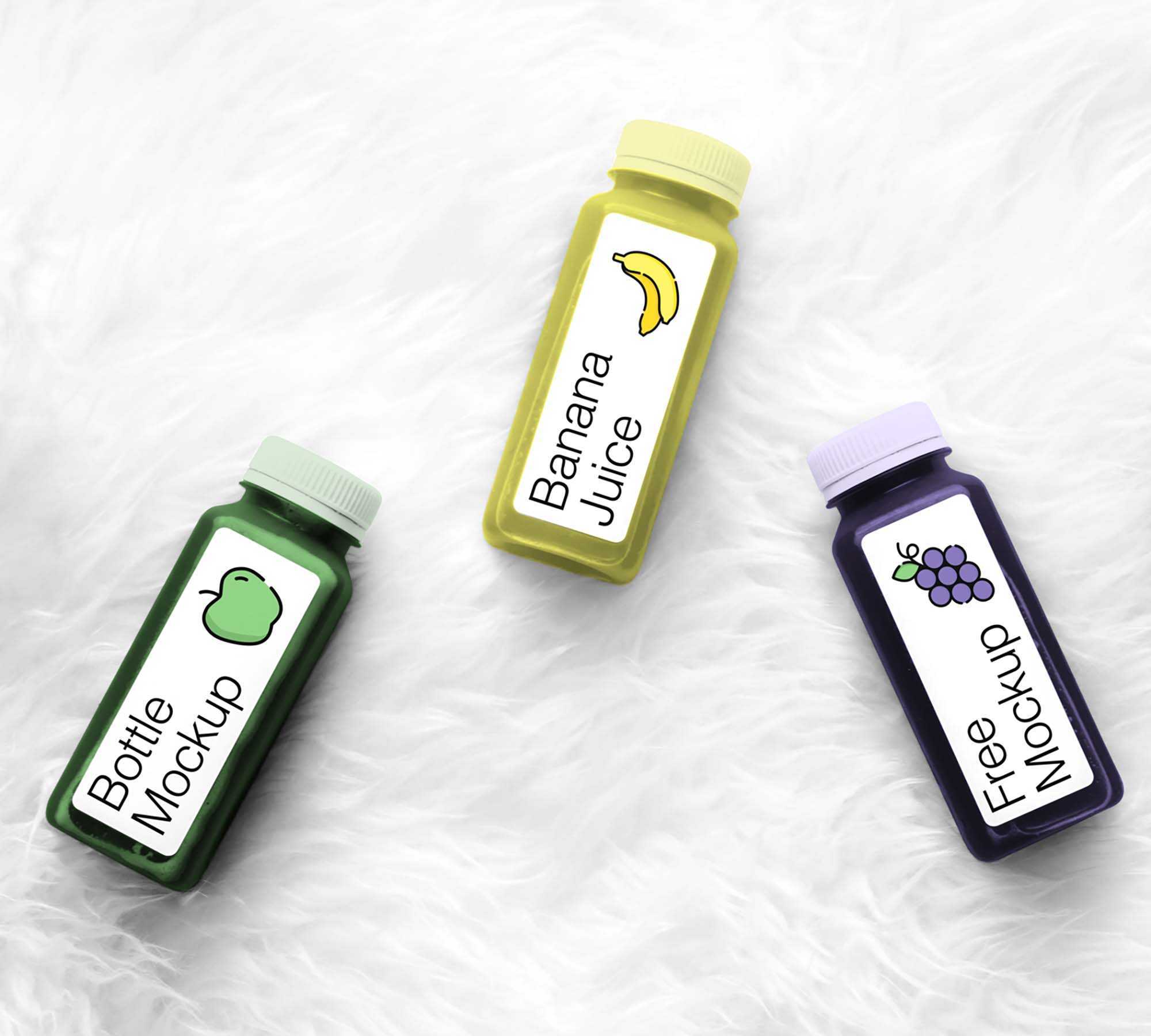 Free Juice Bottle Mockups (PSD)