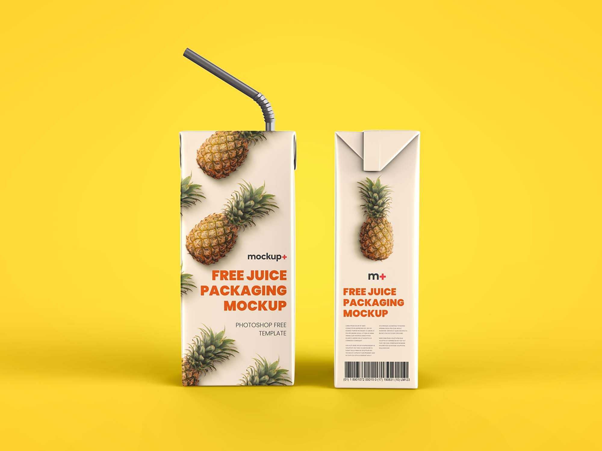 Free Juice Carton Packaging Box Mockup (PSD)