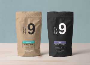 Free Kraft Paper Coffee Pouch Mockup (PSD)