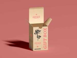 Free Kraft Tuck Top Gift Box Mockup (PSD)