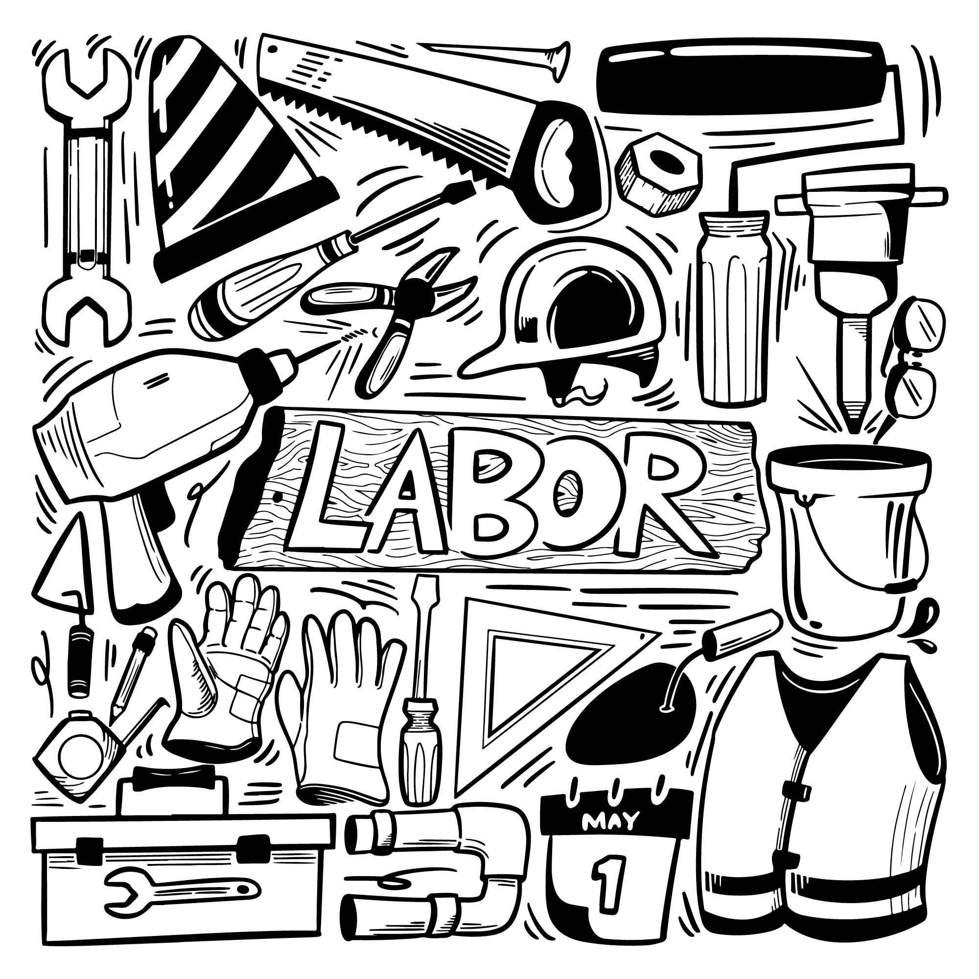Free Labor Day Doodles (AI)