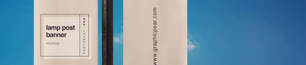 Free Lamp Post Banner Mockup (PSD)