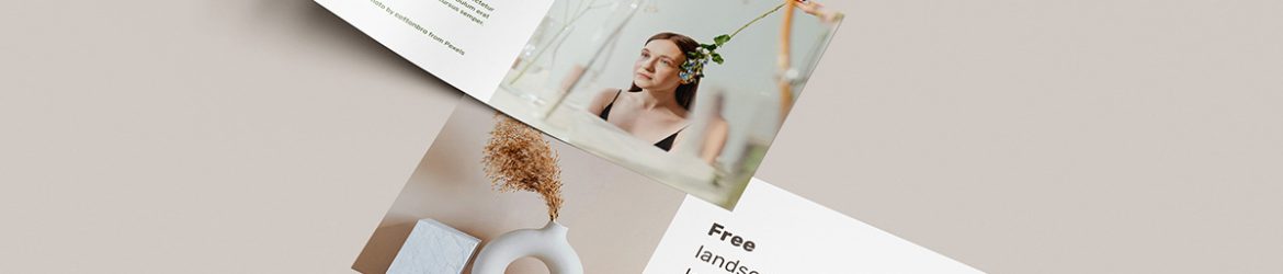 Free landscape DL leaflet mockup Free landscape DL leaflet mockup