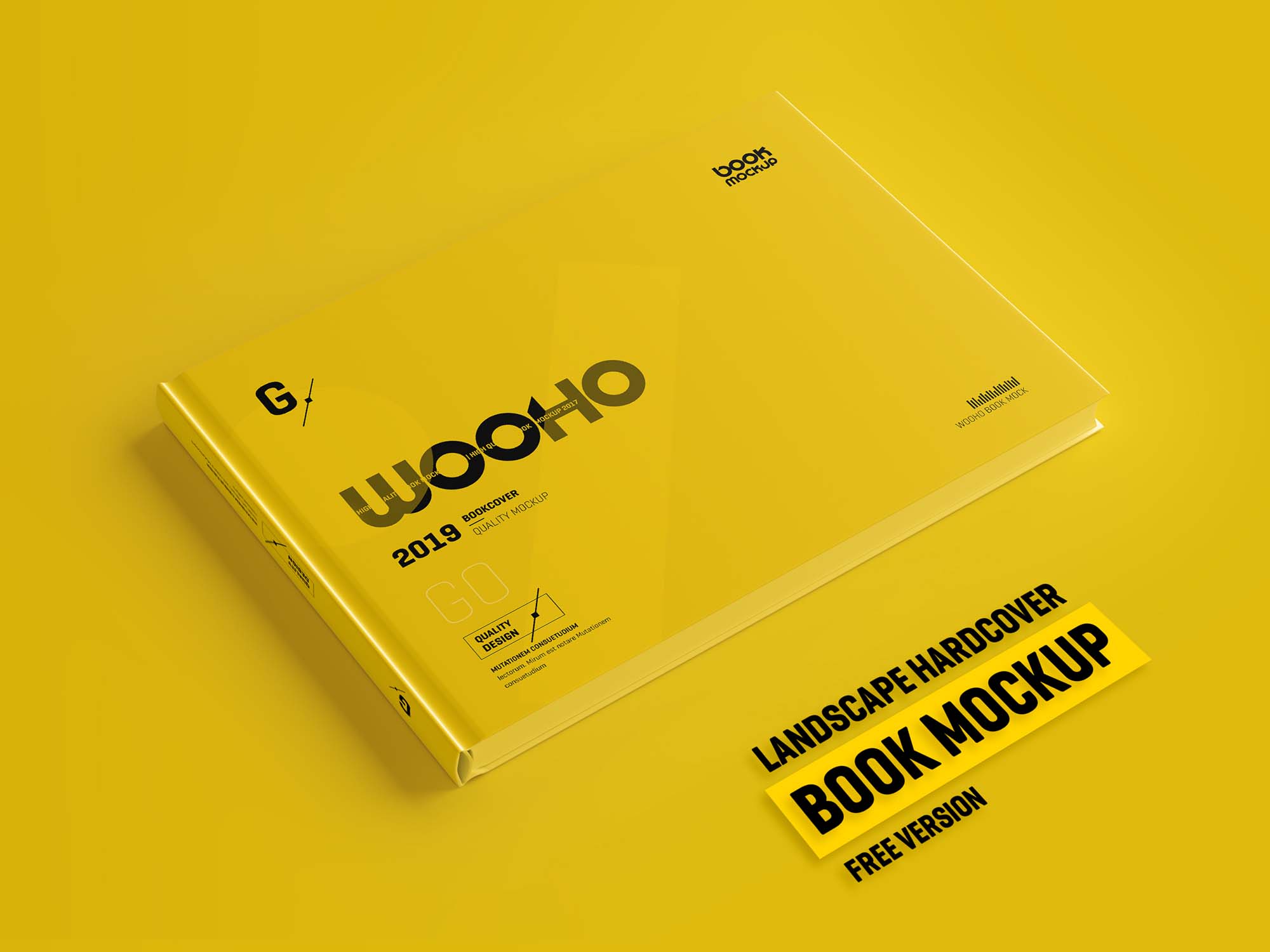 Free Landscape Hardcover Book Mockup (PSD)