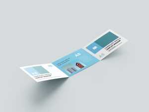 Free landscape trifold leaflet mockup