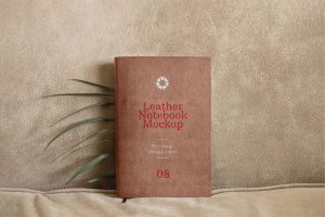 Free Leather Notebook Mockup (PSD)