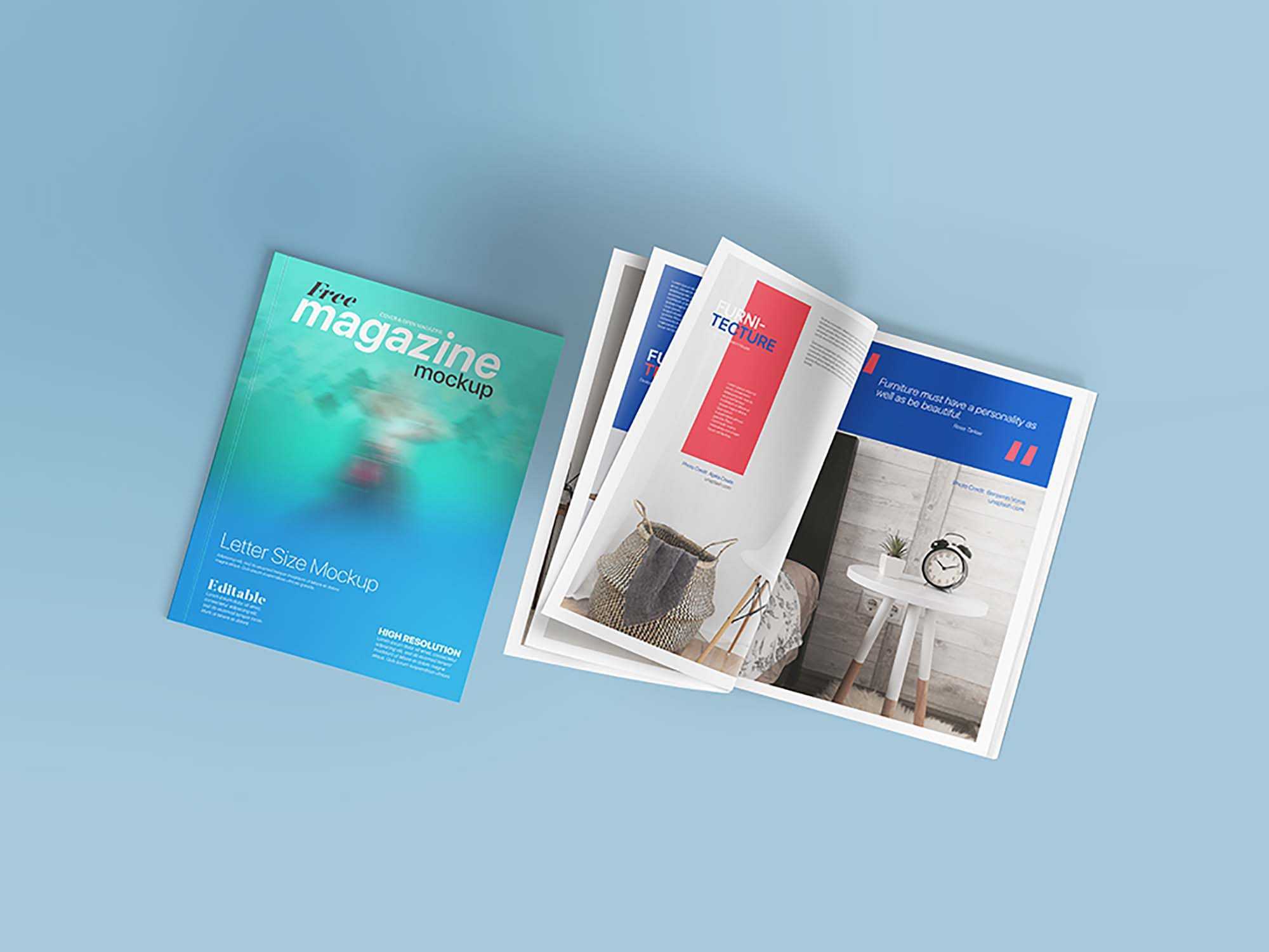 Free Letter Size Magazine Mockup (PSD)