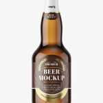 Free light beer bottle mockup