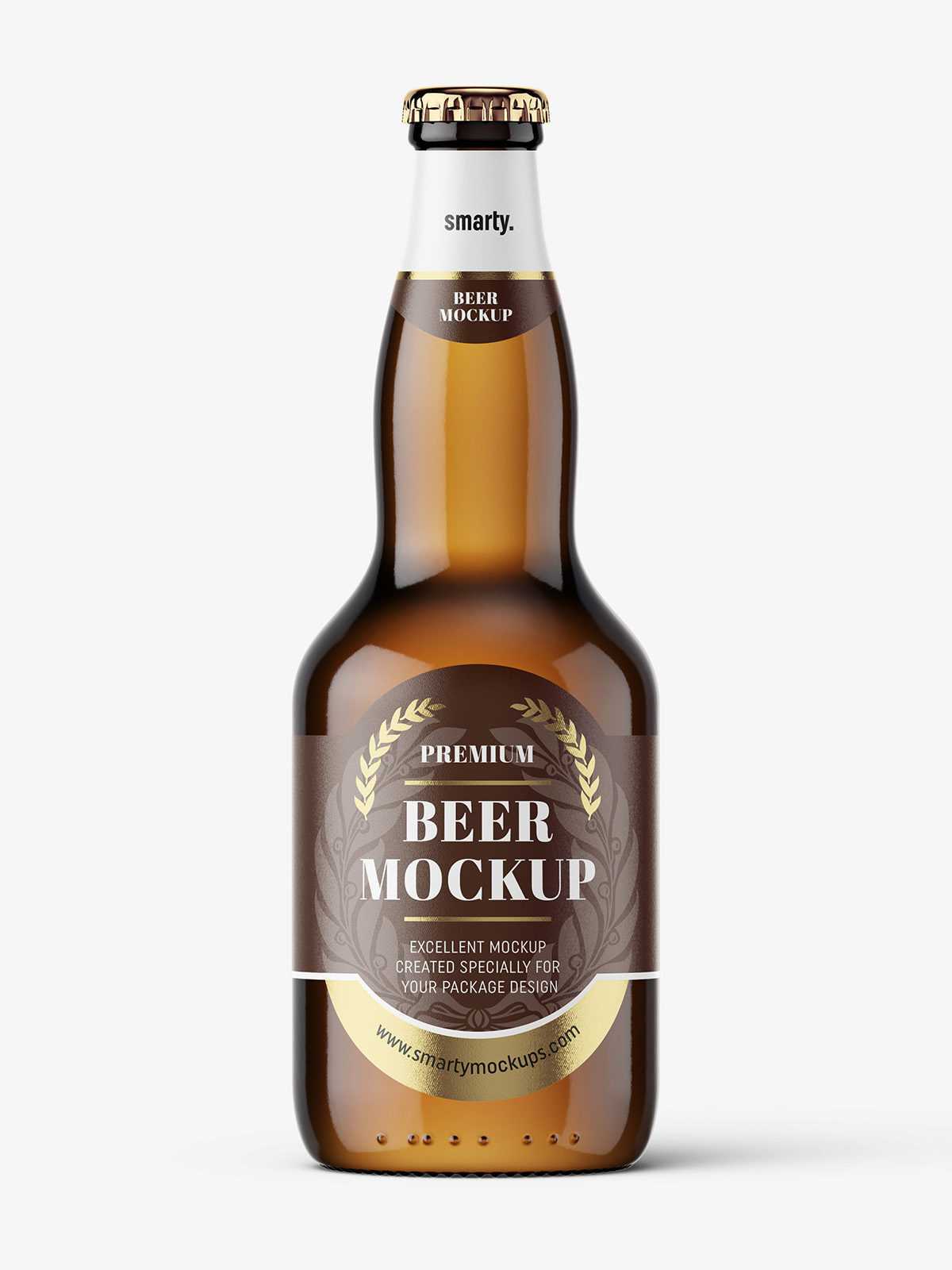 Free light beer bottle mockup
