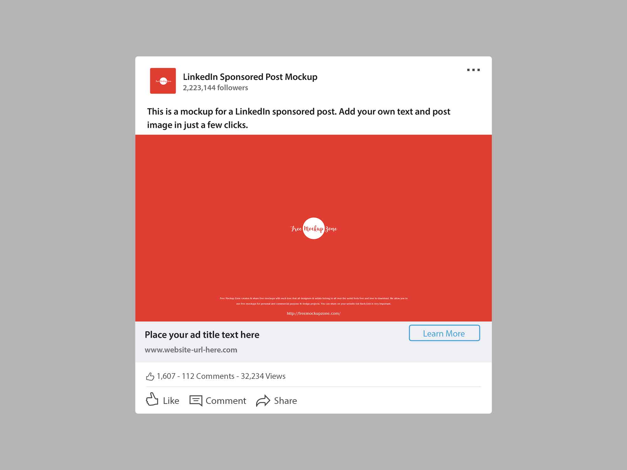 Free LinkedIn Post Mockup (PSD)