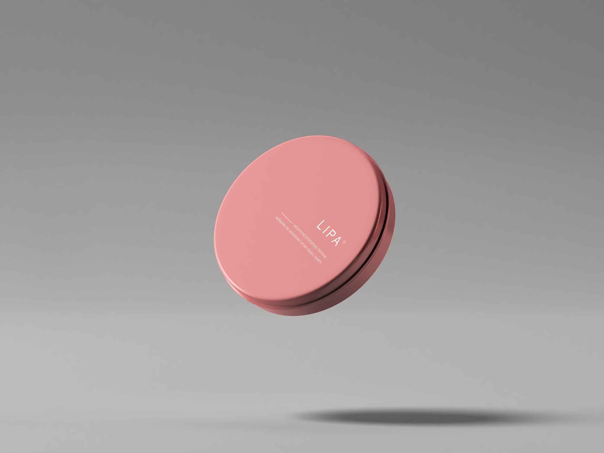 Free Lip Balm Tin Mockup (PSD)