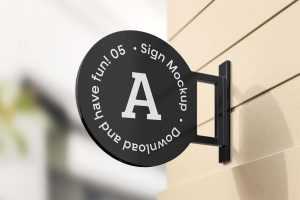 Free Logo Sign Mockup (PSD)