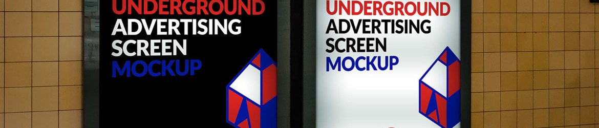 Free London Underground Ad Screen Mockup (PSD)