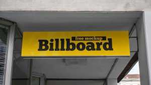 Free Long Rectangular Billboard Mockup (PSD)